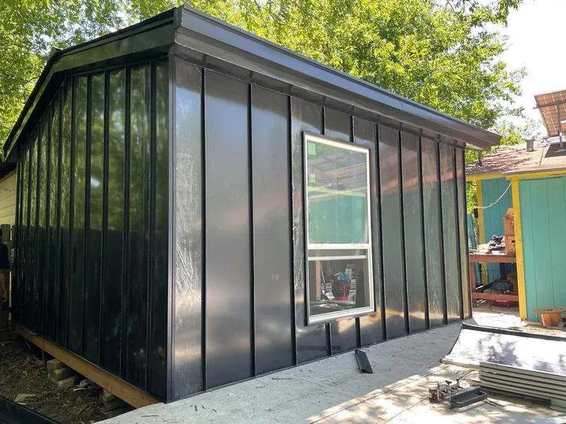 Black standing seam metal wall panels for Metal Roof Installation in Stone Ridge